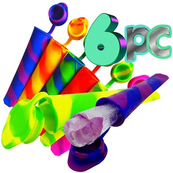 SILK HOME 6PC Food Grade ICE POPS Reusable Freezable Party Time Solutions - Picture 1 of 6